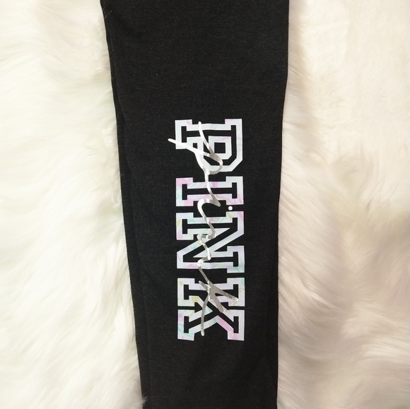 New Victoria Secret Pink Dark Gray Leggings - Picture 2 of 4